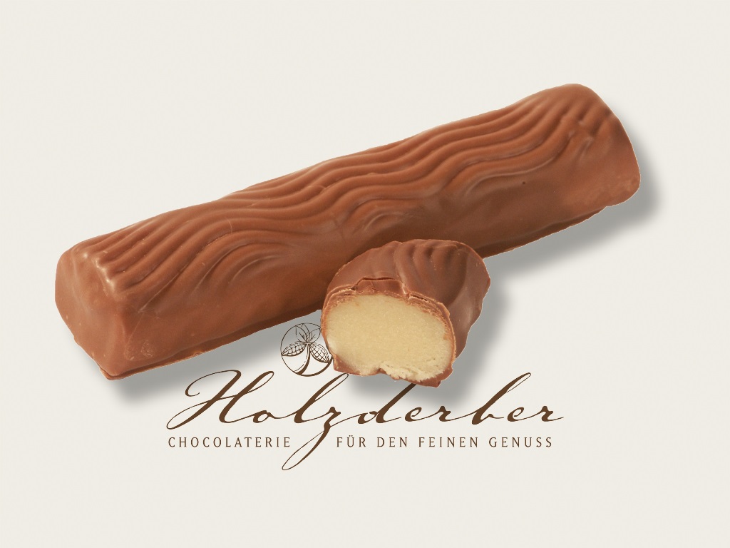 Marzipan Baumstamm mit Vollmilch Schokolade