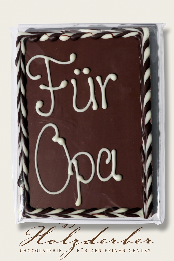 Deko Tafel "Für Opa" Edelvollmilch Schokolade