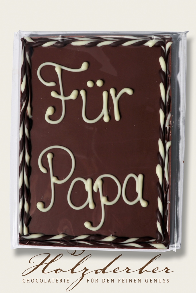 Deko Tafel "Für Papa" Edelvollmilch Schokolade