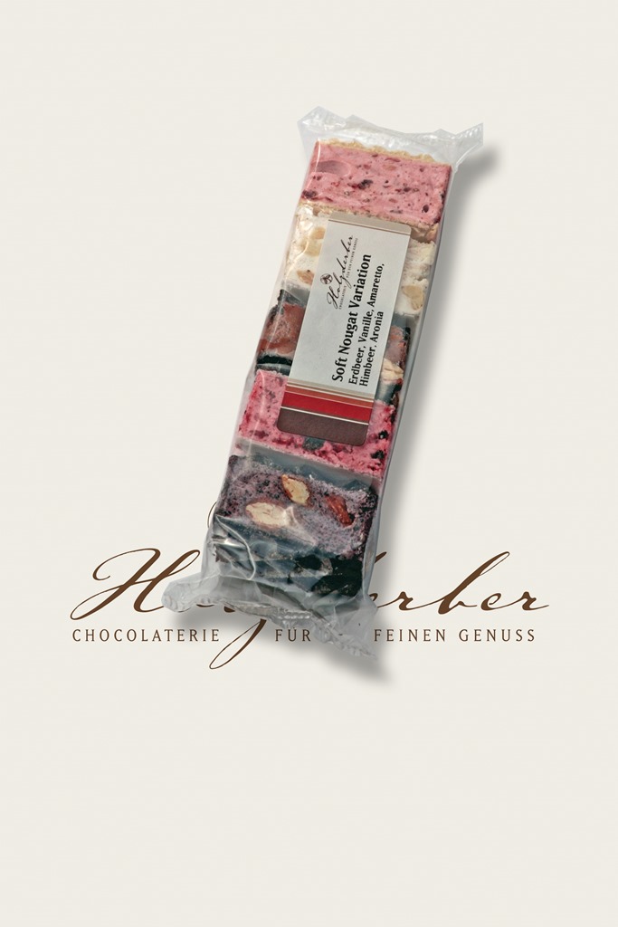 Soft Nougat Variation Erdbeer, Vanille, Amaretto, Himbeer,Cassis